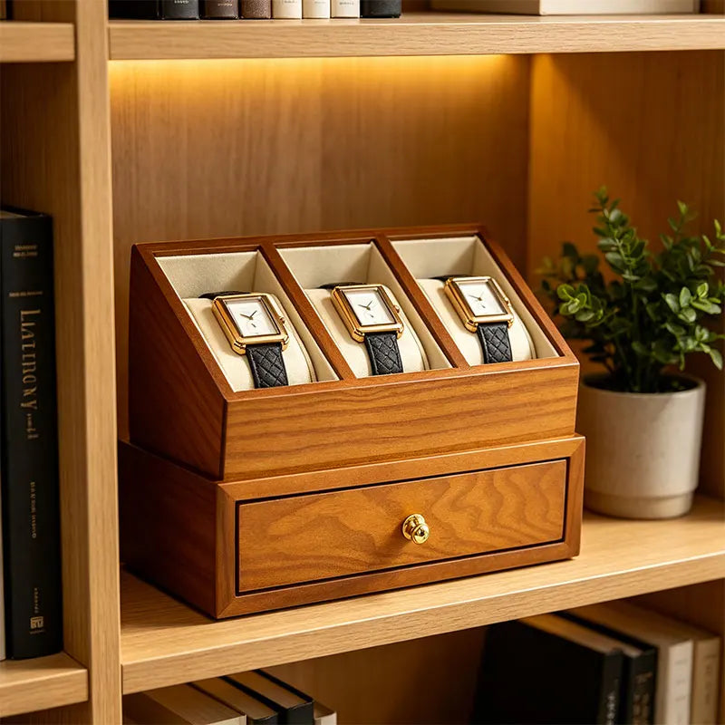 Coffret double niveau WoodTen — 3 montres