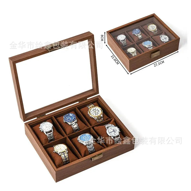 Coffret à montres — Décor bois brun