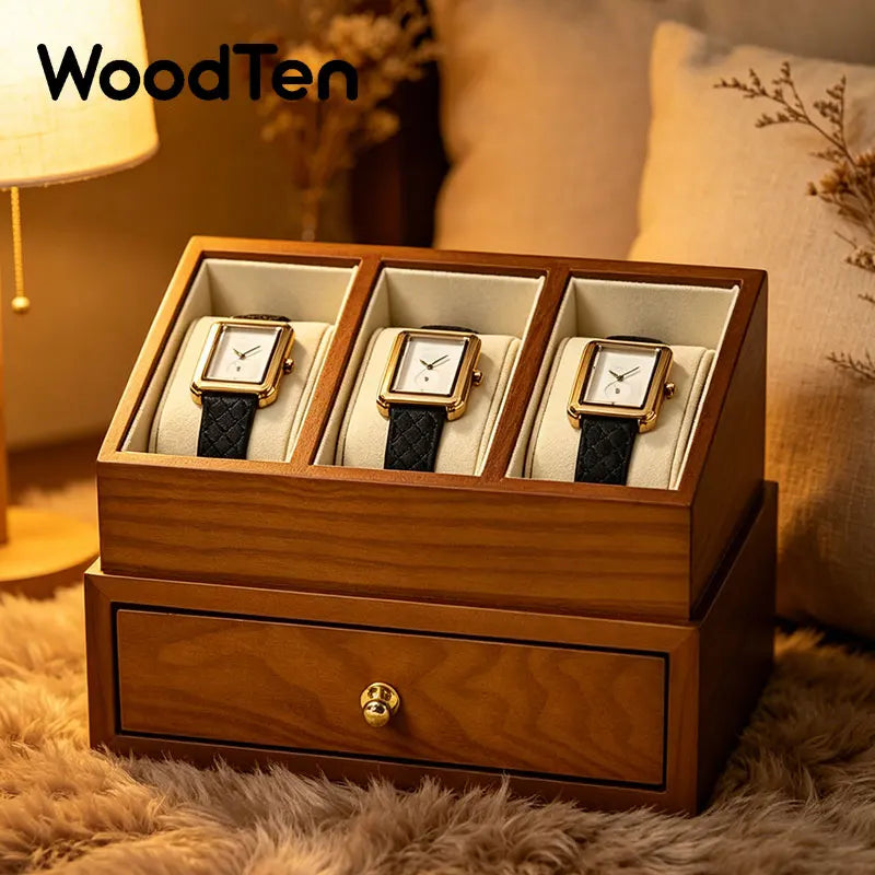 Coffret double niveau WoodTen — 3 montres