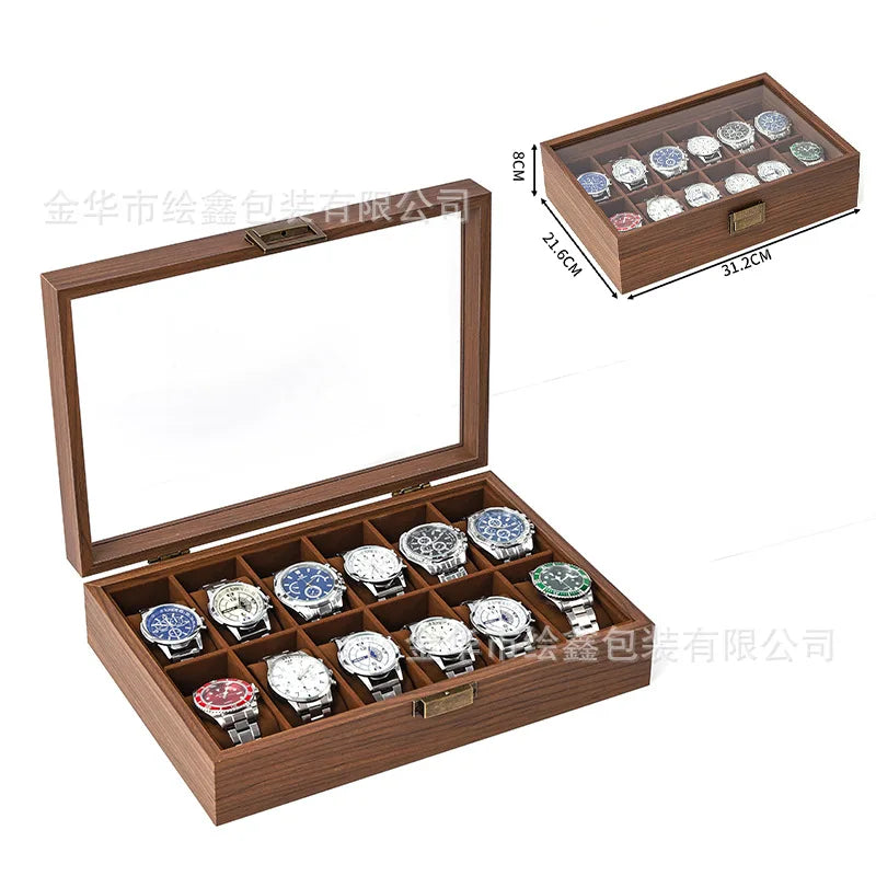 Coffret à montres — Décor bois brun