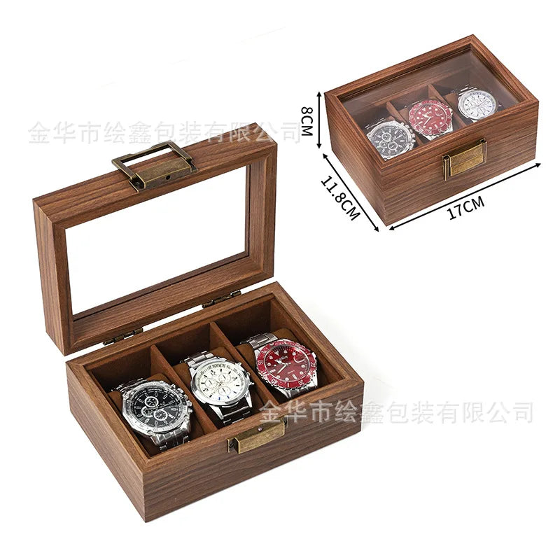 Coffret à montres — Décor bois brun