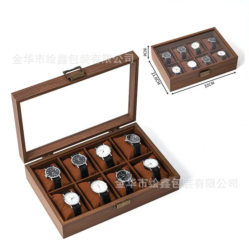 Coffret à montres — Décor bois brun