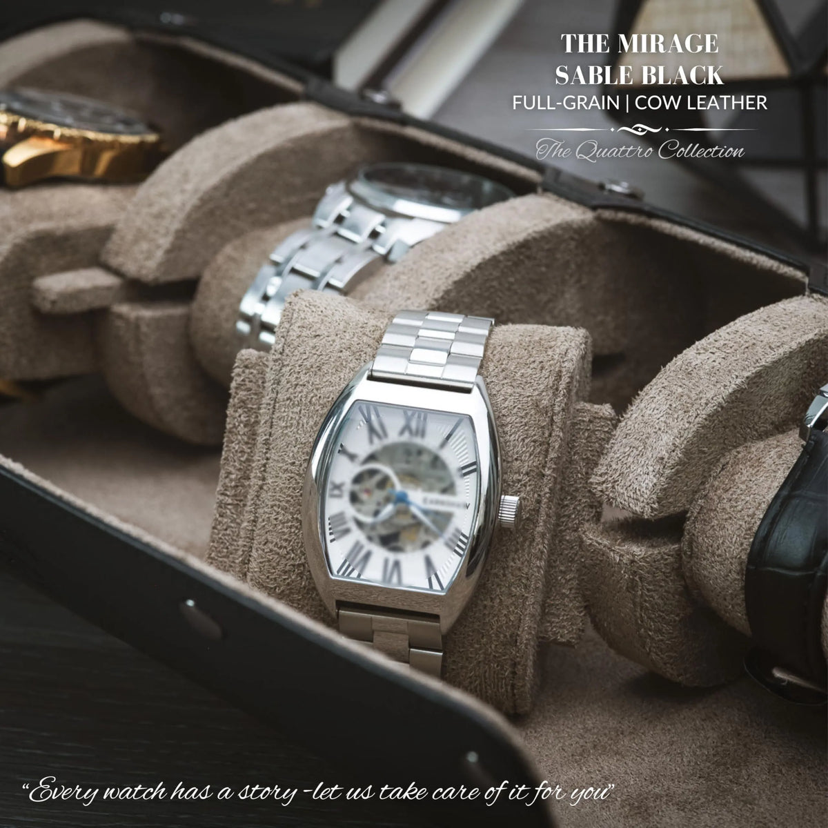 Étui à coussins coulissants — 4 montres