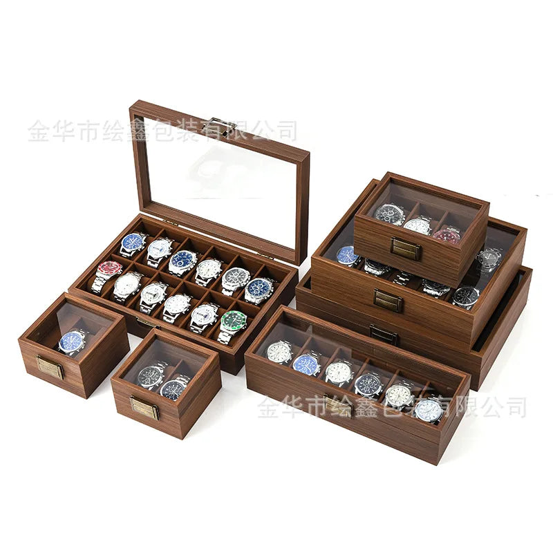 Coffret à montres — Décor bois brun