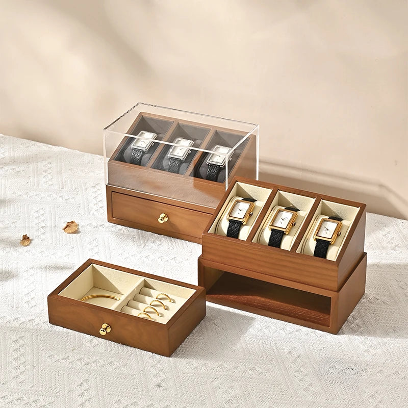 Coffret double niveau WoodTen — 3 montres
