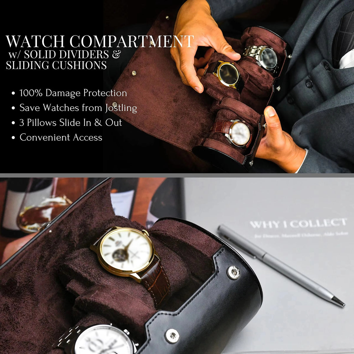 Étui compartimenté — 3 ou 6 montres