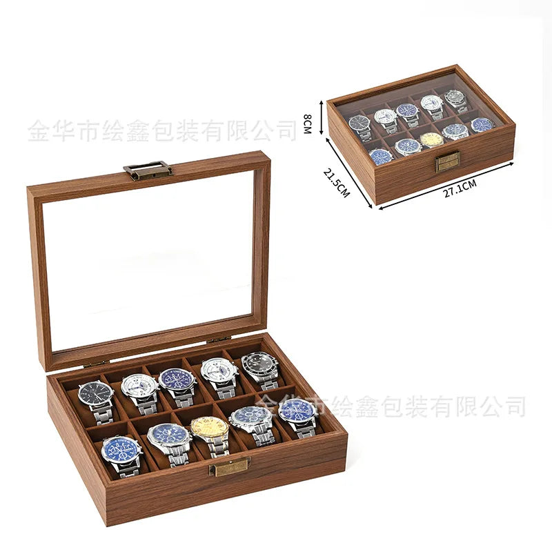 Coffret à montres — Décor bois brun