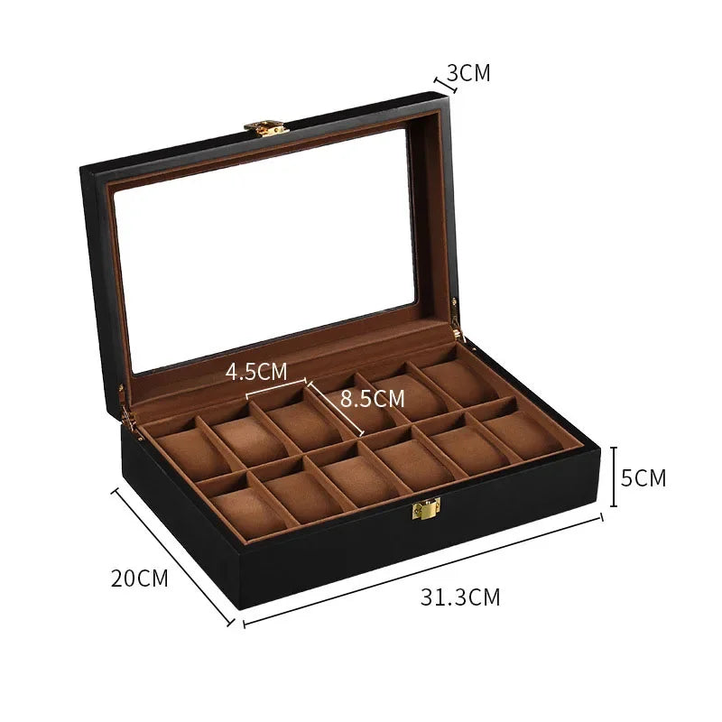 Coffret en MDF — 1 à 12 montres