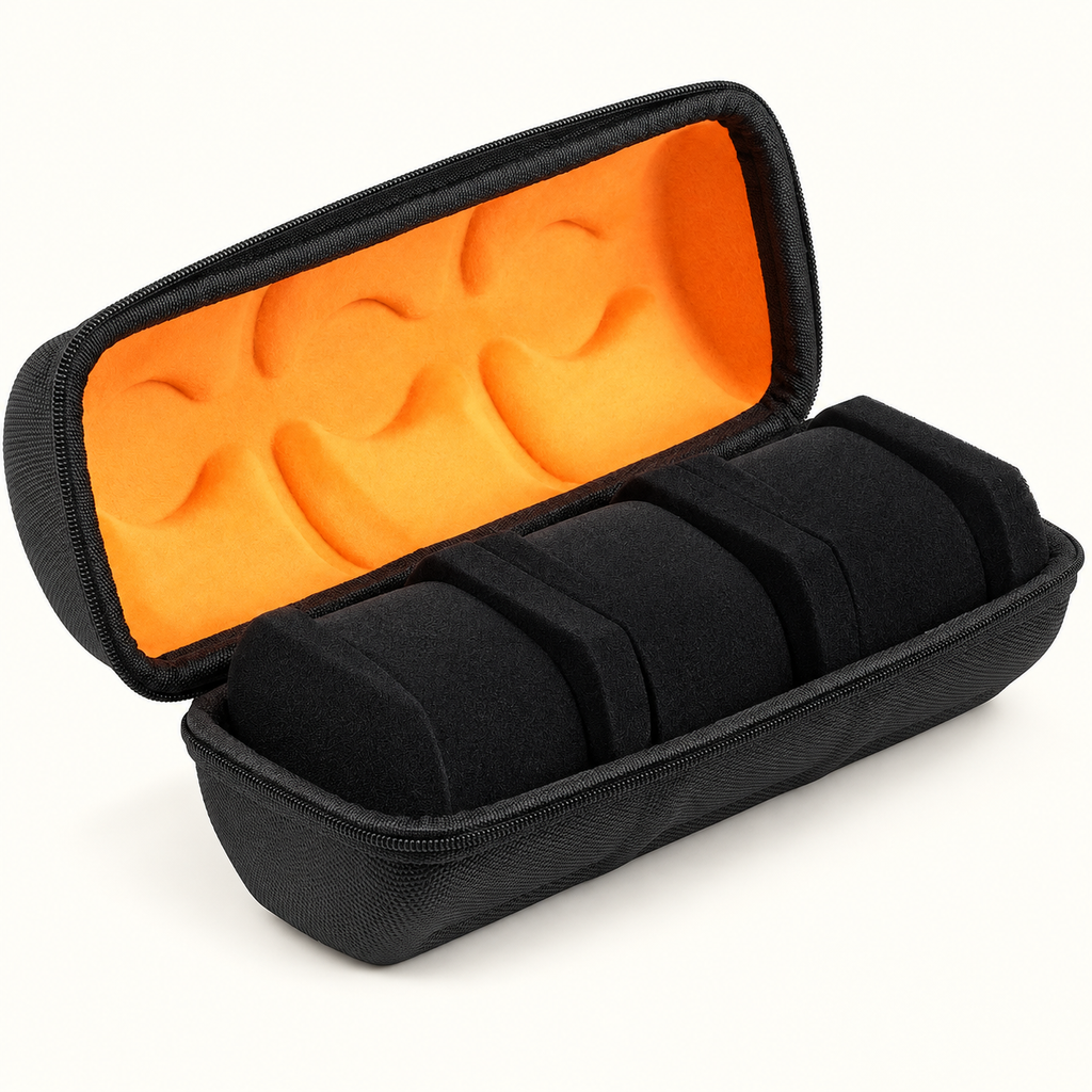 Étui de voyage — Trio textile — vue studio