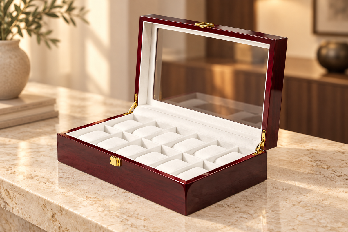 Coffret en MDF — 1 à 12 montres — photographie produit